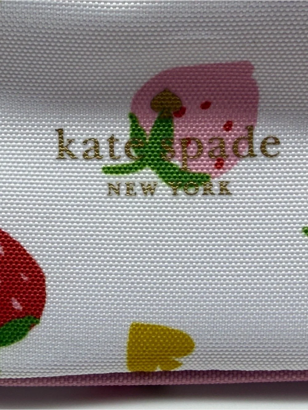 NWT Kate Spade White Strawberry Print Backpack with Pink & Red Accents